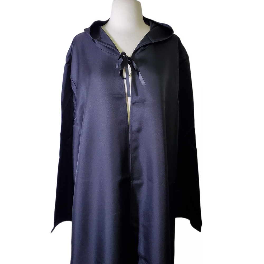 Costume Cloak Men Black Classic Star Wars Long Hooded Halloween Cosplay Overcoat - Picture 7 of 14